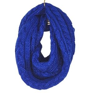 American Eagle Outfitters Cable Knit Infinity Scarf Royal Blue‎ Wool Blend EUC